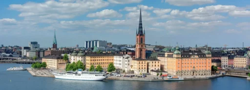 Stadsvy över staden där Bredablick erbjuder teknisk förvaltning i Stockholm